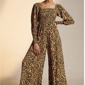 Anthropologie Kachel Tiger-Striped Jumpsuit